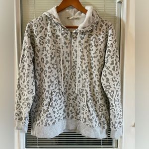 Leopard print hooded sweatshirt